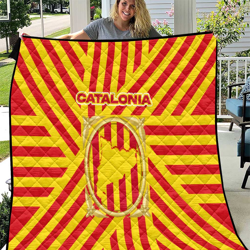 Catalonia Flag Quilt Autonomous Community of Spain - Wonder Print Shop