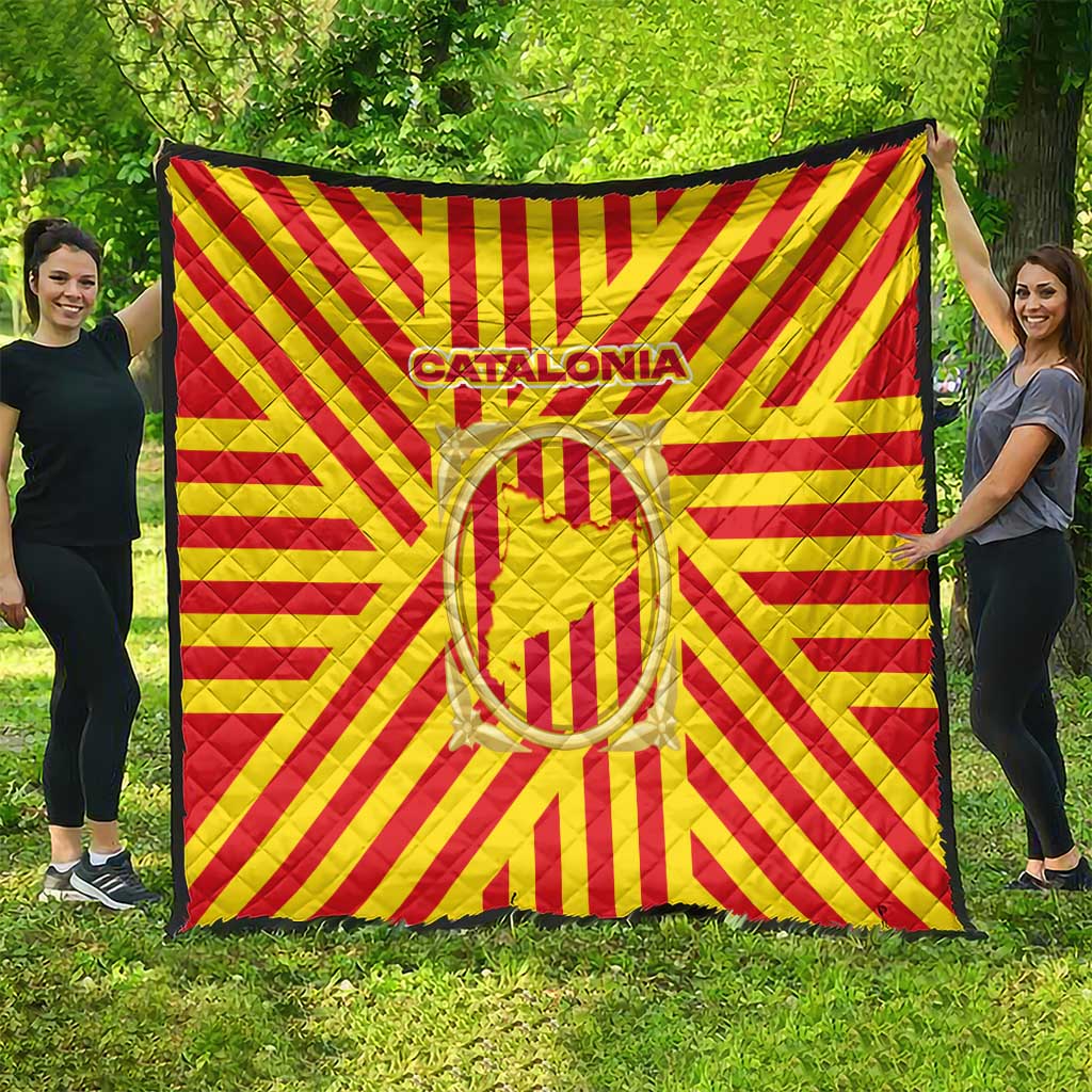 Catalonia Flag Quilt Autonomous Community of Spain - Wonder Print Shop