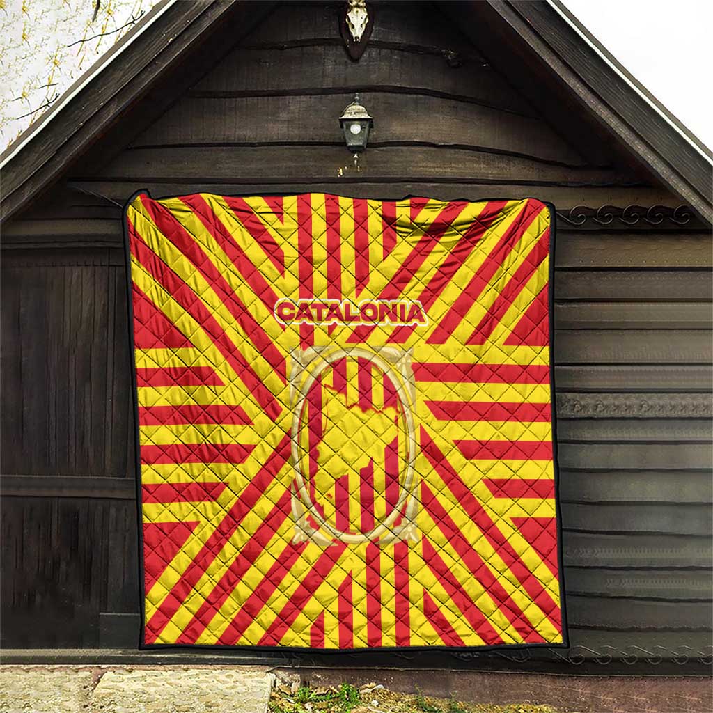 Catalonia Flag Quilt Autonomous Community of Spain - Wonder Print Shop