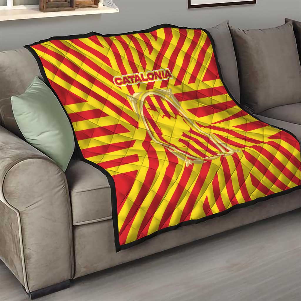 Catalonia Flag Quilt Autonomous Community of Spain - Wonder Print Shop