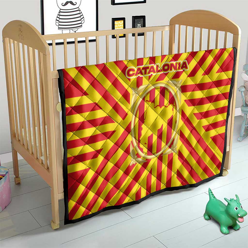 Catalonia Flag Quilt Autonomous Community of Spain - Wonder Print Shop