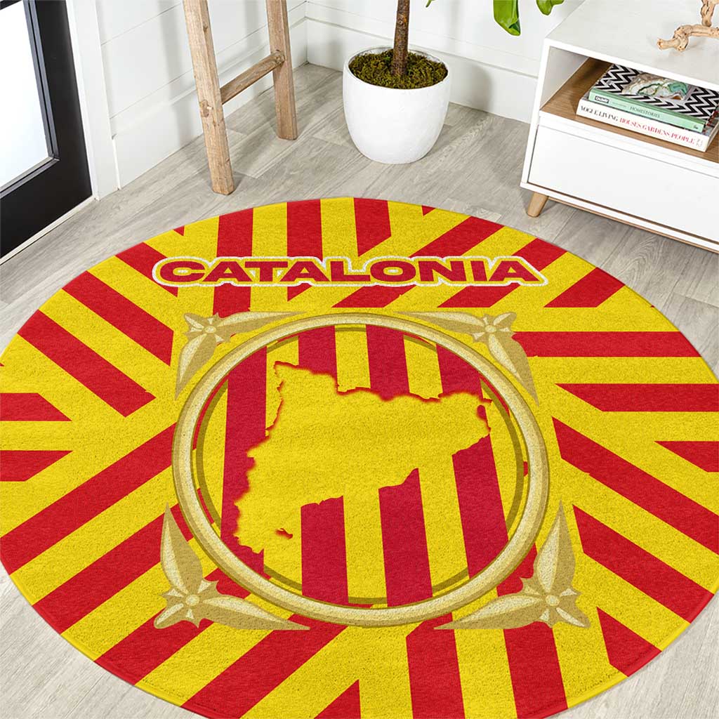 Catalonia Flag Round Carpet Autonomous Community of Spain - Wonder Print Shop