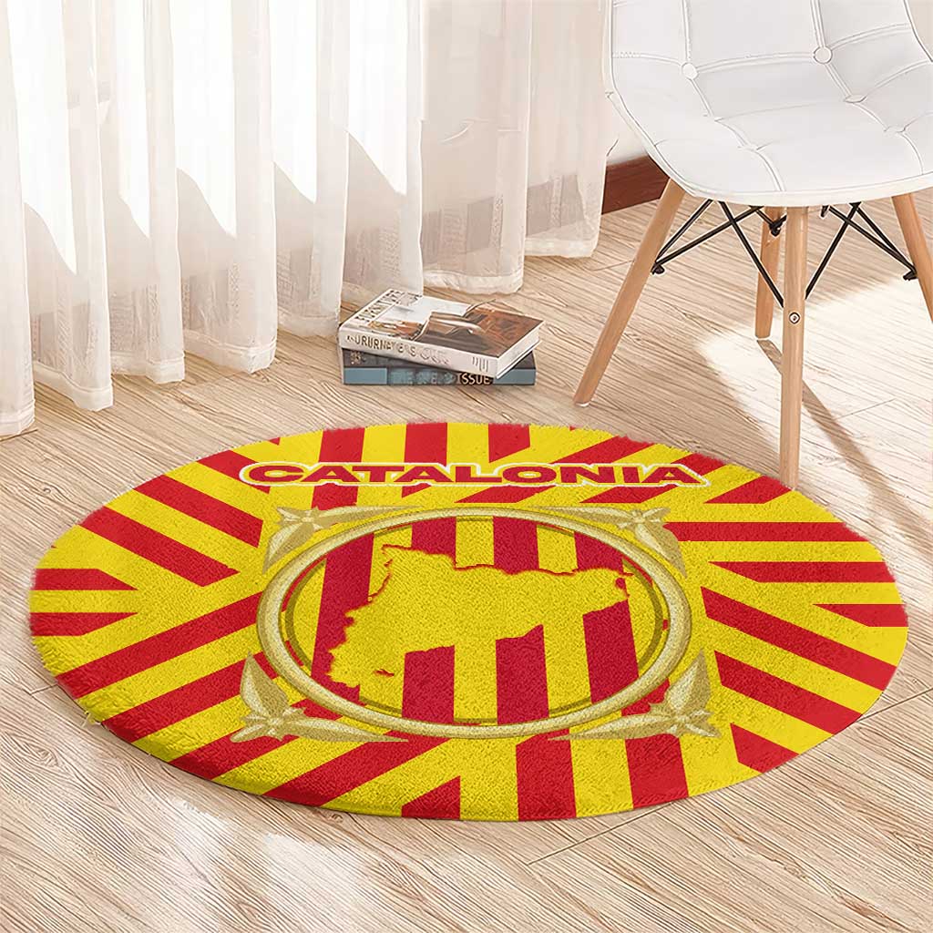 Catalonia Flag Round Carpet Autonomous Community of Spain - Wonder Print Shop