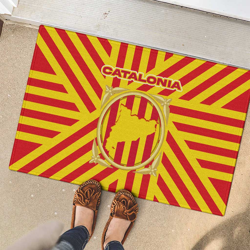 Catalonia Flag Rubber Doormat Autonomous Community of Spain - Wonder Print Shop
