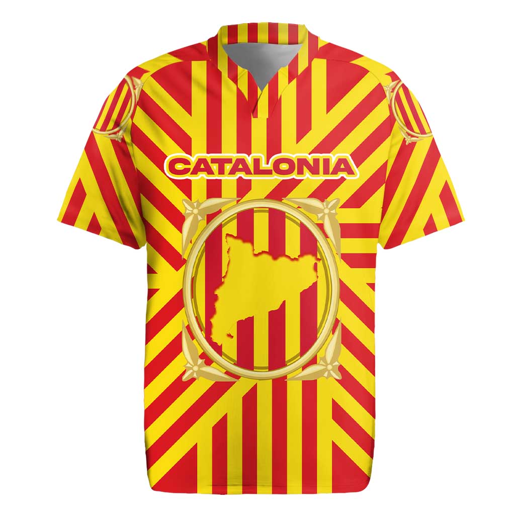Catalonia Flag Rugby Jersey Autonomous Community of Spain - Wonder Print Shop