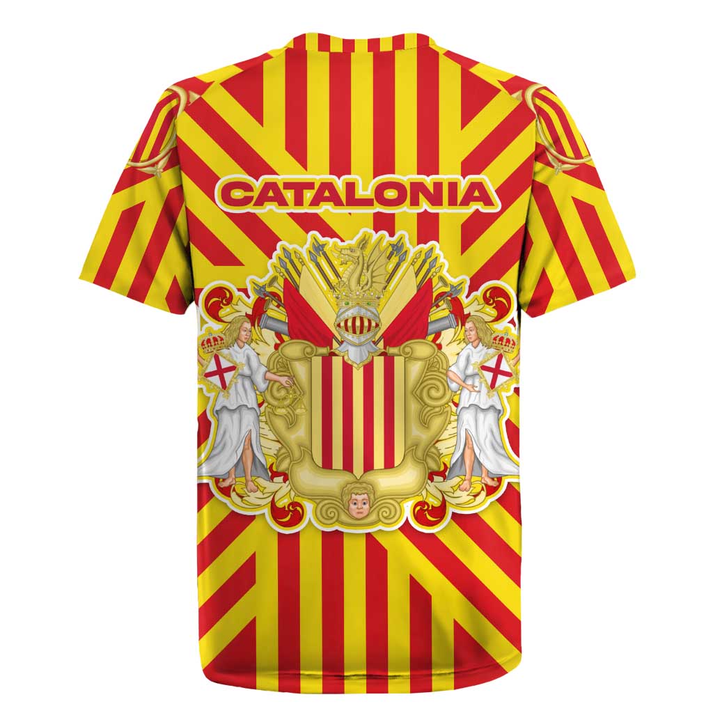 Catalonia Flag Rugby Jersey Autonomous Community of Spain - Wonder Print Shop