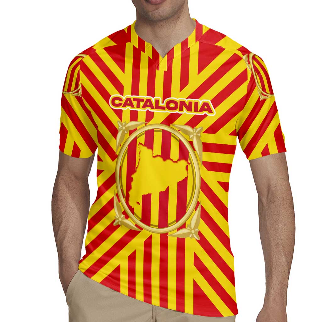 Catalonia Flag Rugby Jersey Autonomous Community of Spain - Wonder Print Shop