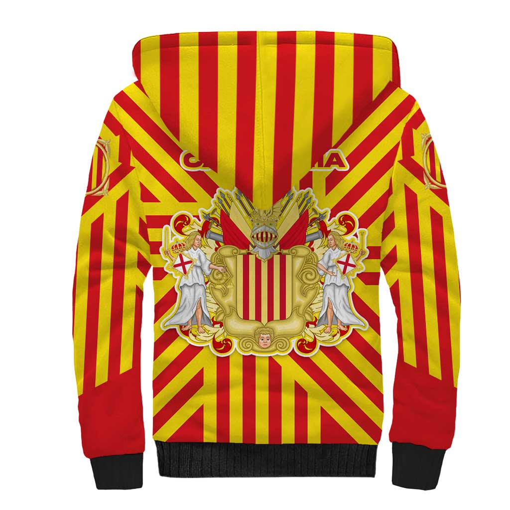 Catalonia Flag Sherpa Hoodie Autonomous Community of Spain - Wonder Print Shop