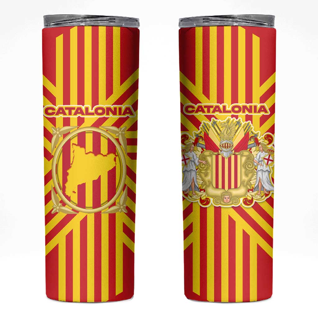 Catalonia Flag Skinny Tumbler Autonomous Community of Spain - Wonder Print Shop