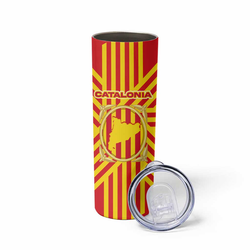 Catalonia Flag Skinny Tumbler Autonomous Community of Spain - Wonder Print Shop