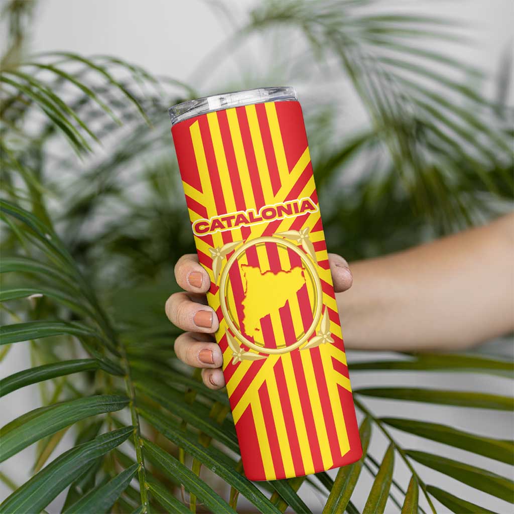 Catalonia Flag Skinny Tumbler Autonomous Community of Spain - Wonder Print Shop