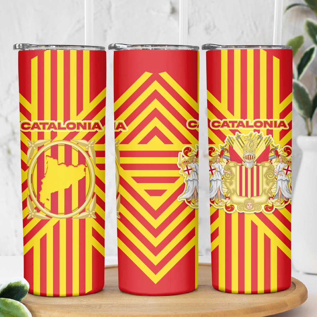 Catalonia Flag Skinny Tumbler Autonomous Community of Spain - Wonder Print Shop