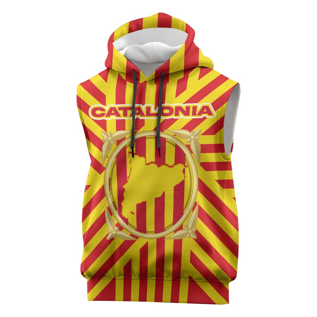 Catalonia Flag Sleeveless Hoodie Autonomous Community of Spain - Wonder Print Shop