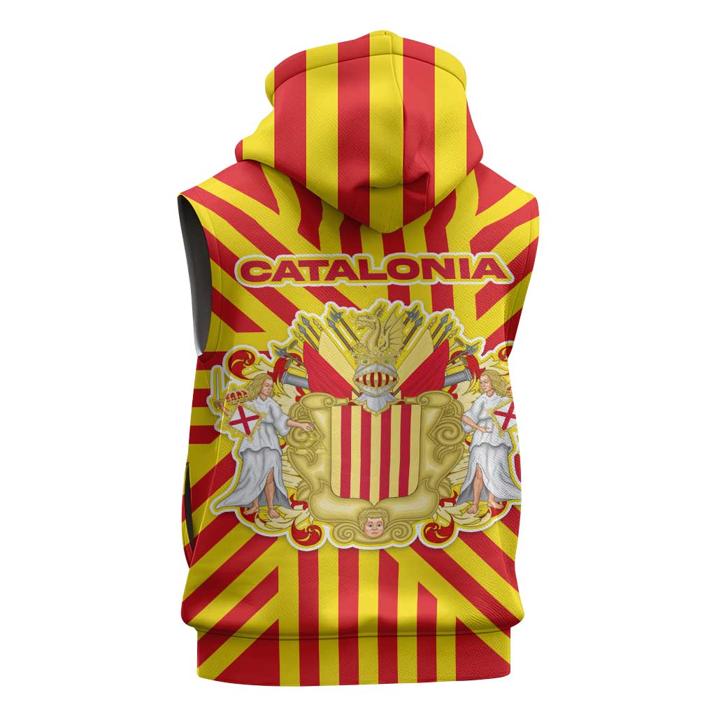 Catalonia Flag Sleeveless Hoodie Autonomous Community of Spain - Wonder Print Shop