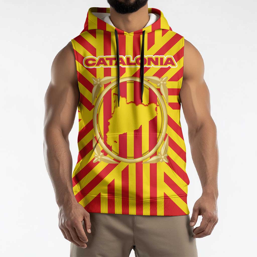 Catalonia Flag Sleeveless Hoodie Autonomous Community of Spain - Wonder Print Shop