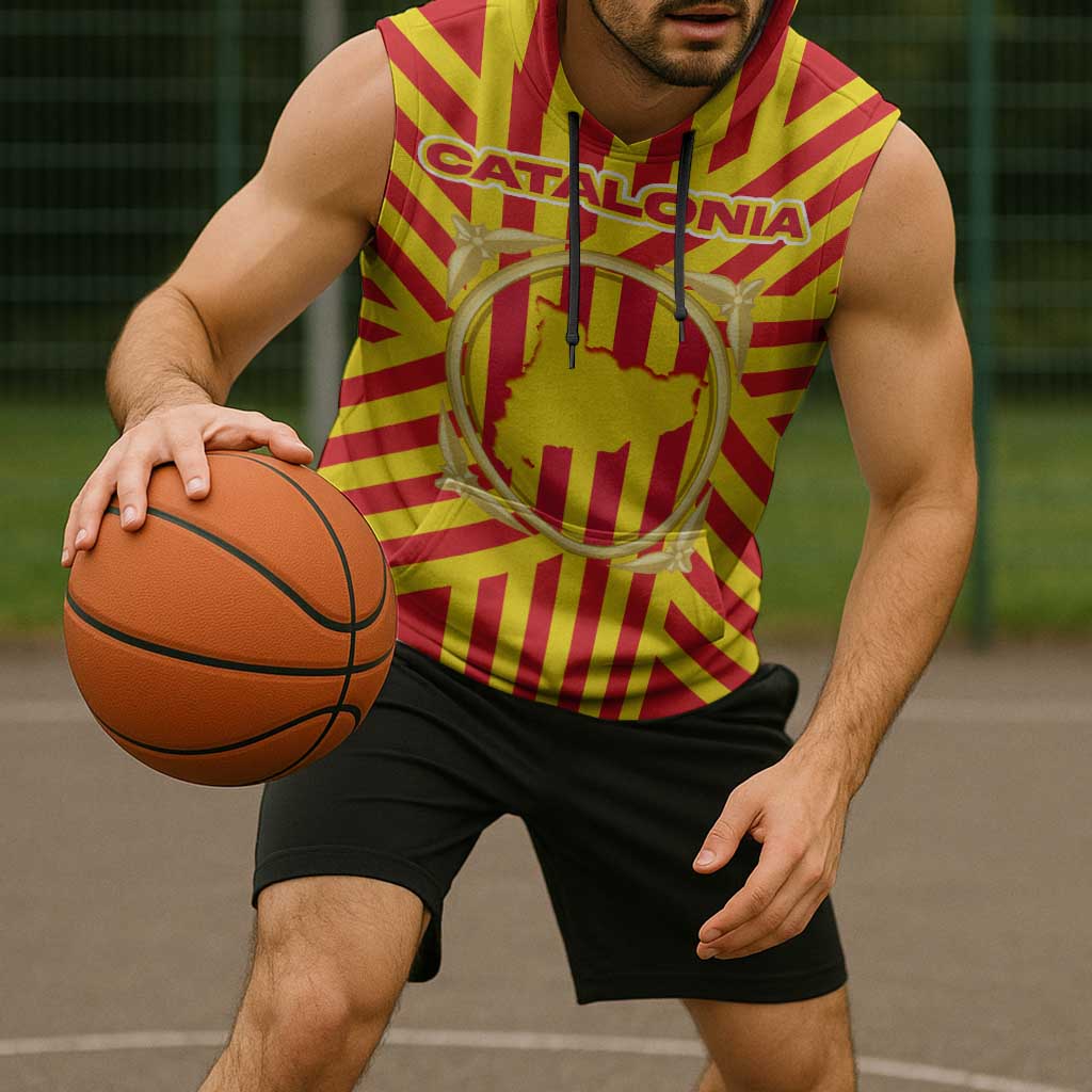 Catalonia Flag Sleeveless Hoodie Autonomous Community of Spain - Wonder Print Shop