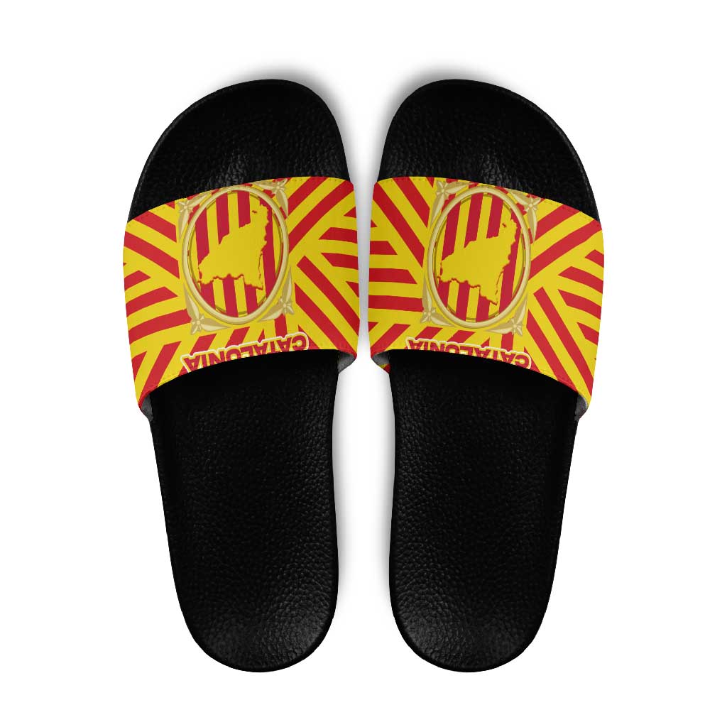 Catalonia Flag Slide Sandals Autonomous Community of Spain - Wonder Print Shop