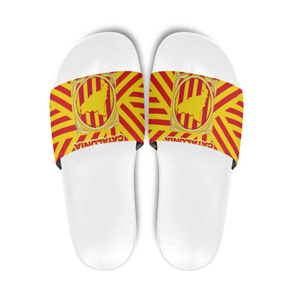 Catalonia Flag Slide Sandals Autonomous Community of Spain - Wonder Print Shop