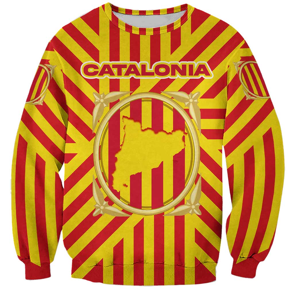 Catalonia Flag Sweatshirt Autonomous Community of Spain - Wonder Print Shop