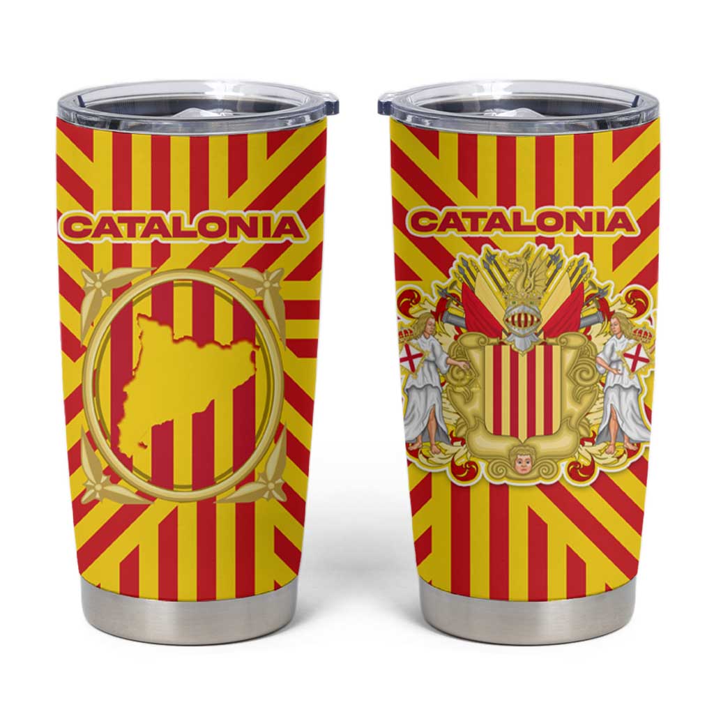Catalonia Flag Tumbler Cup Autonomous Community of Spain - Wonder Print Shop
