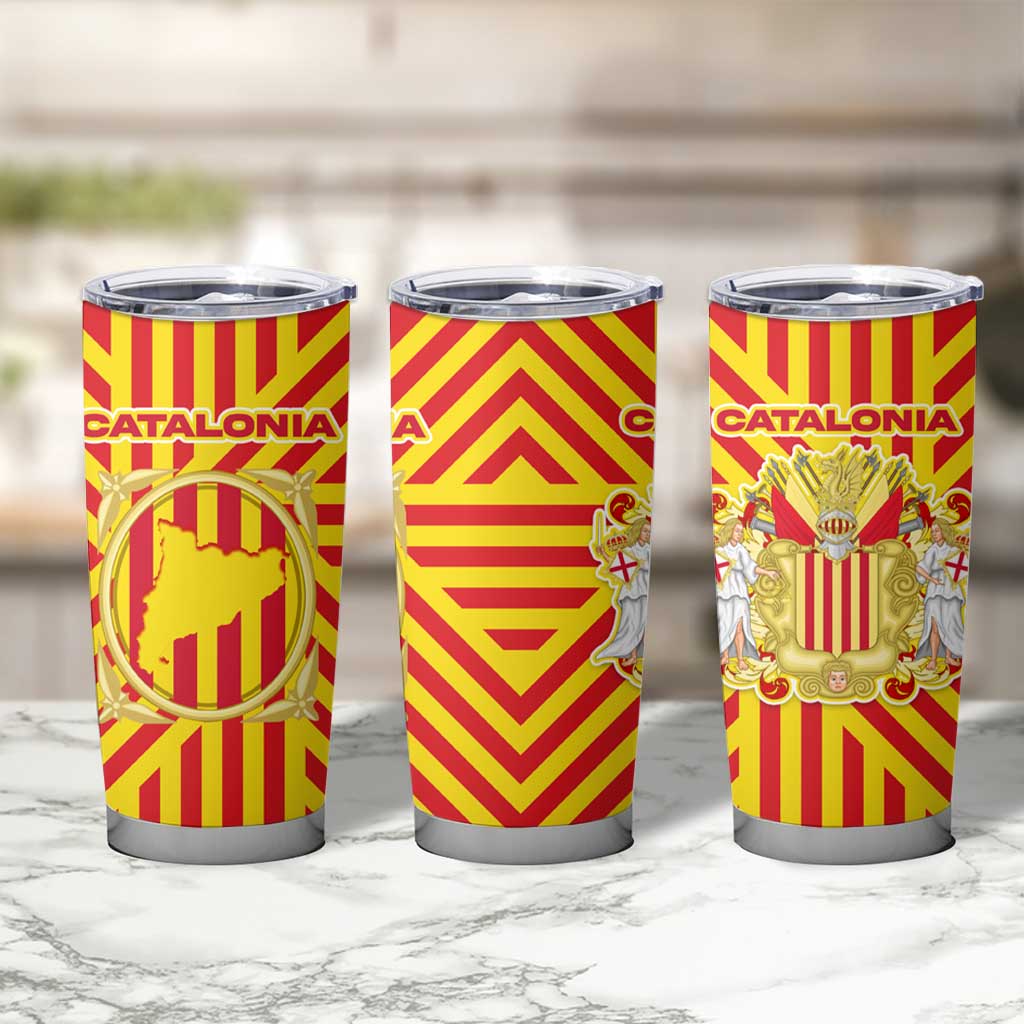 Catalonia Flag Tumbler Cup Autonomous Community of Spain - Wonder Print Shop