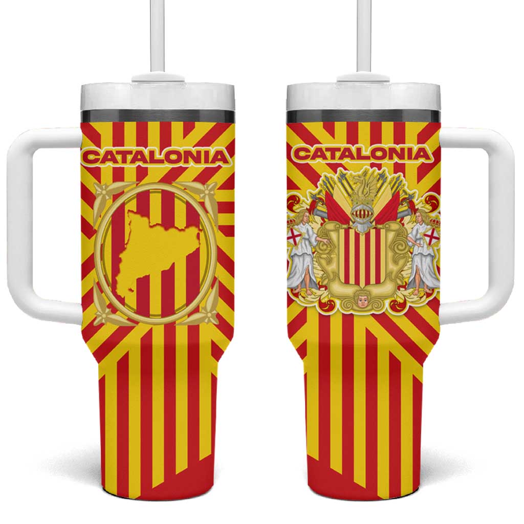 Catalonia Flag Tumbler With Handle Autonomous Community of Spain - Wonder Print Shop