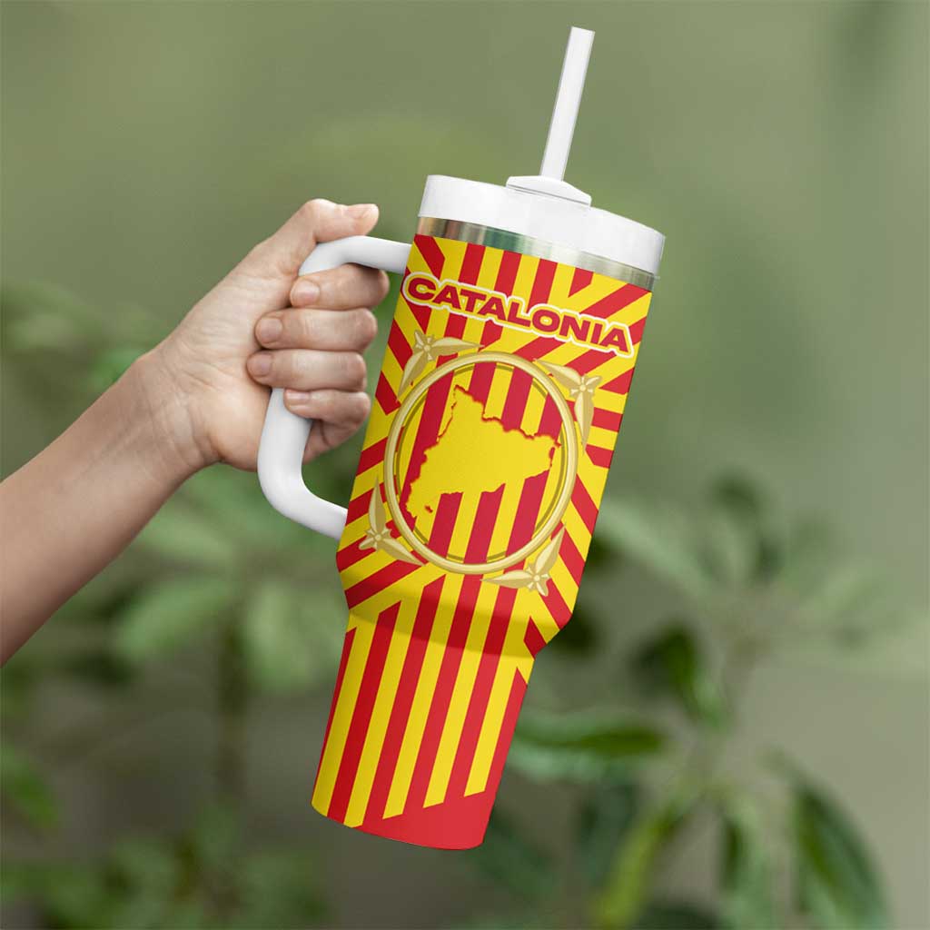 Catalonia Flag Tumbler With Handle Autonomous Community of Spain - Wonder Print Shop