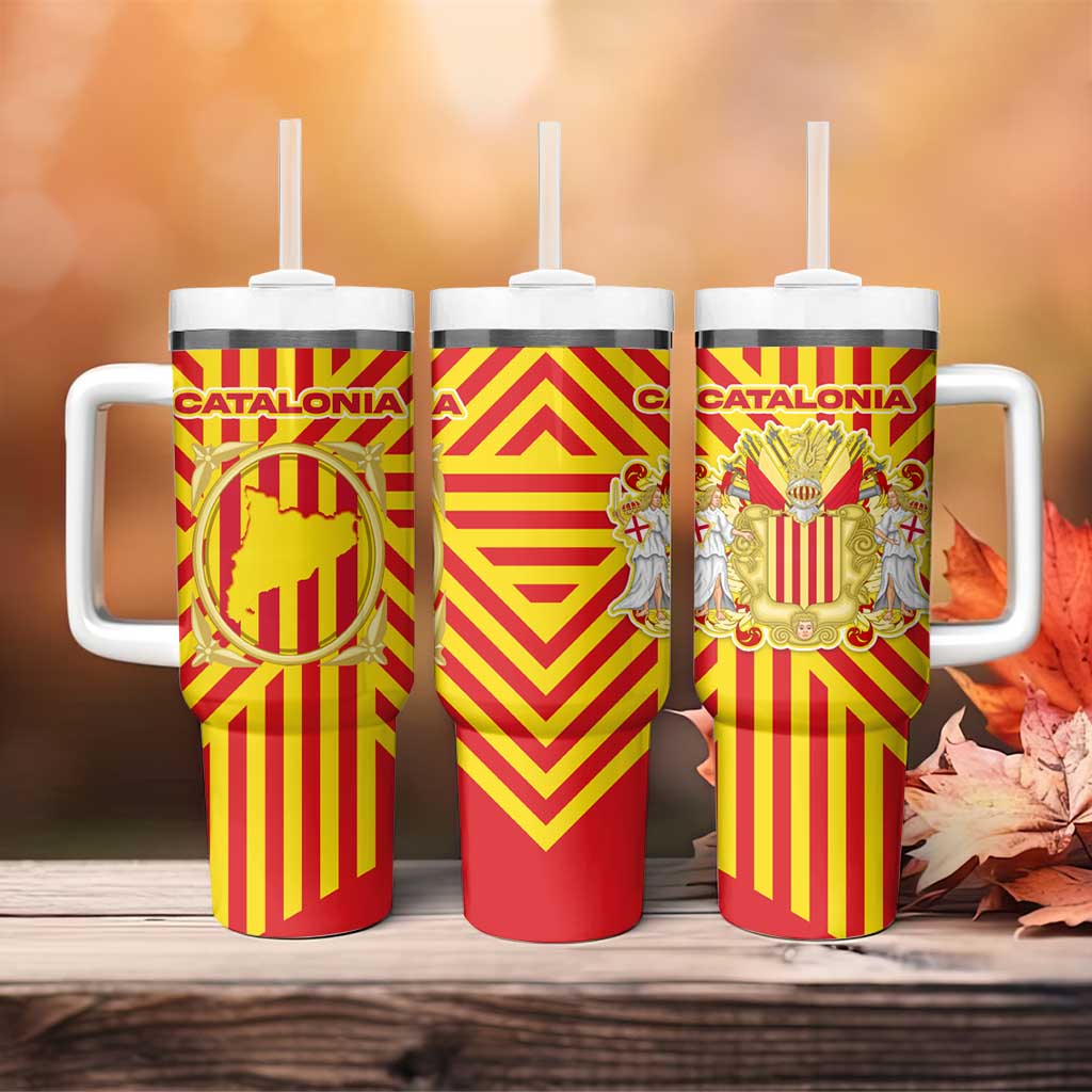 Catalonia Flag Tumbler With Handle Autonomous Community of Spain - Wonder Print Shop