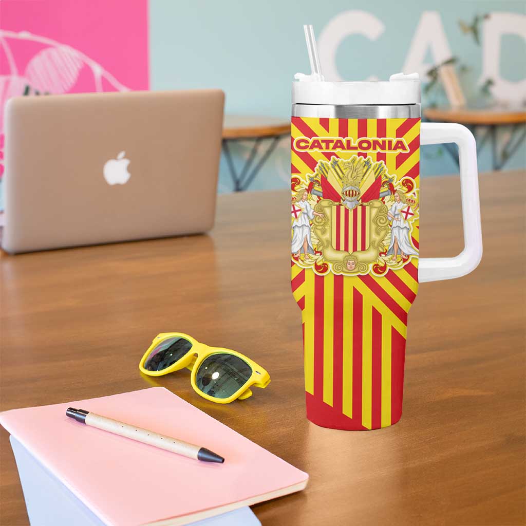 Catalonia Flag Tumbler With Handle Autonomous Community of Spain - Wonder Print Shop