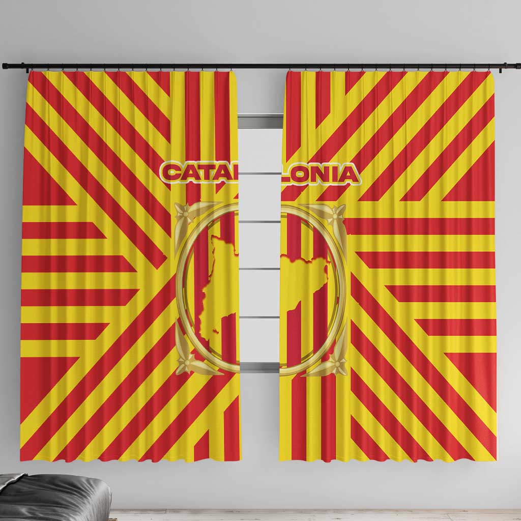 Catalonia Flag Window Curtain Autonomous Community of Spain - Wonder Print Shop