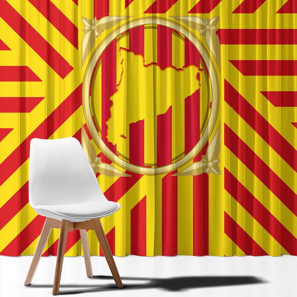 Catalonia Flag Window Curtain Autonomous Community of Spain - Wonder Print Shop