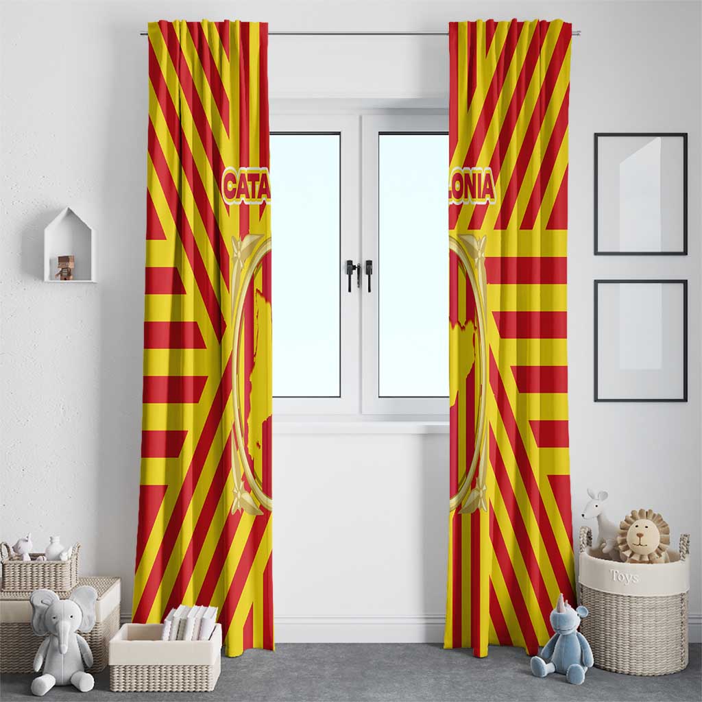 Catalonia Flag Window Curtain Autonomous Community of Spain - Wonder Print Shop