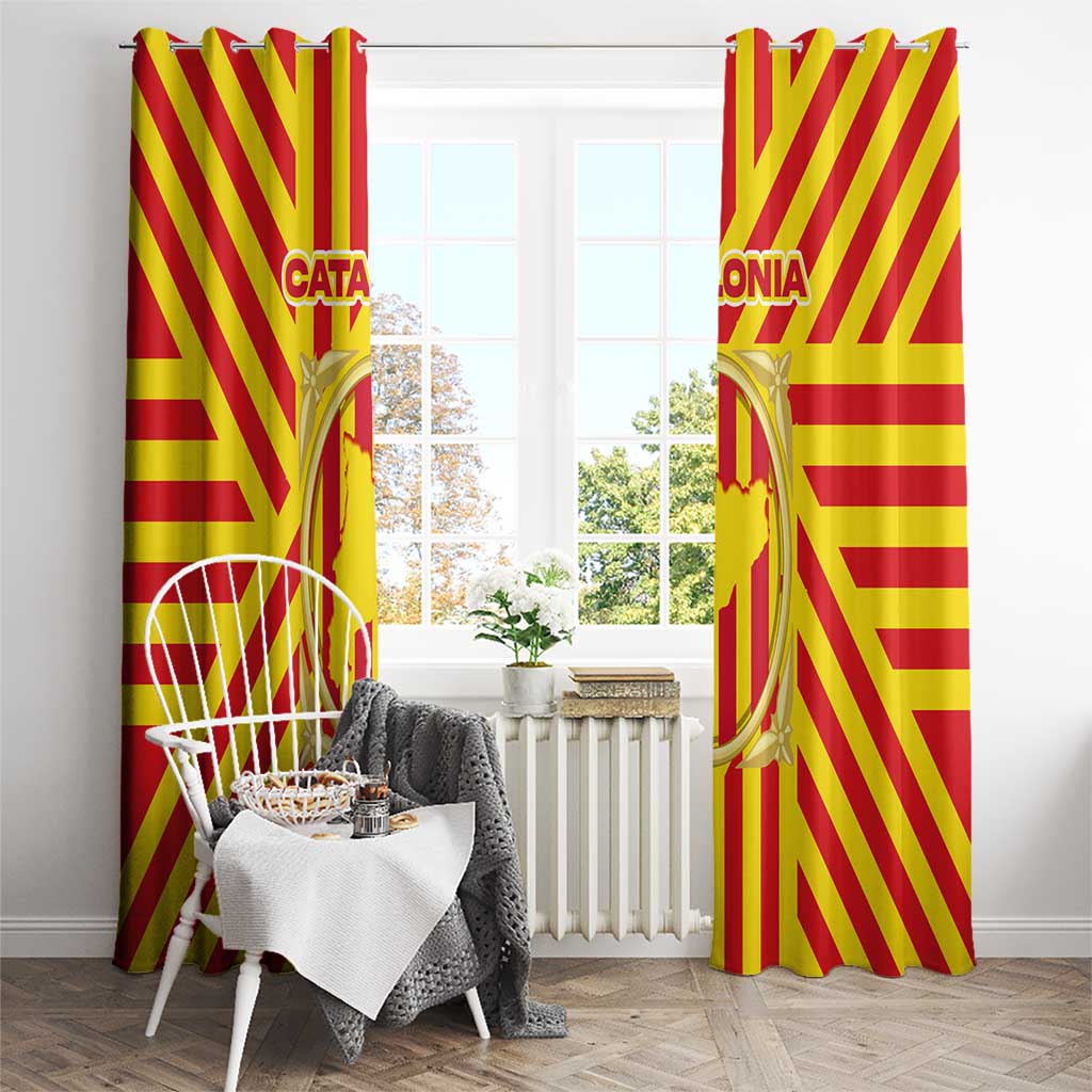 Catalonia Flag Window Curtain Autonomous Community of Spain - Wonder Print Shop