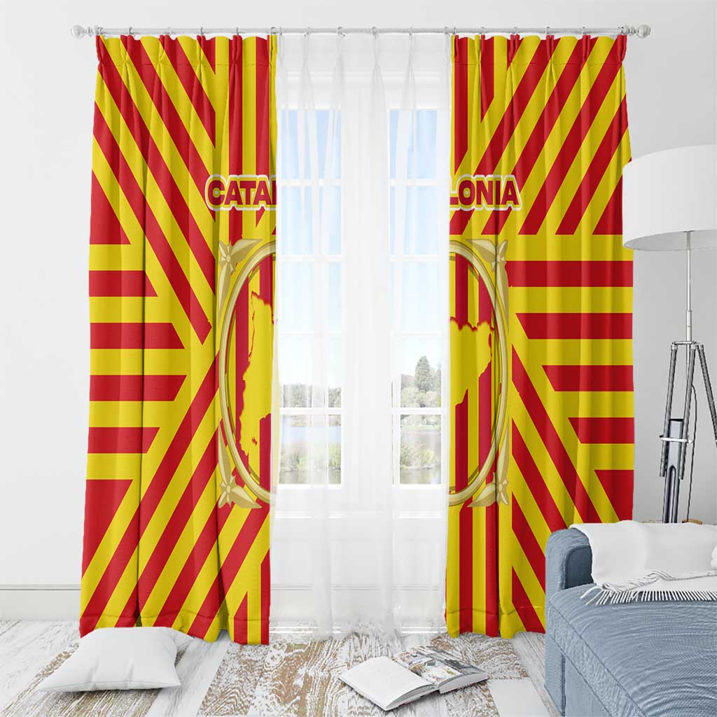 Catalonia Flag Window Curtain Autonomous Community of Spain - Wonder Print Shop