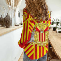 Catalonia Flag Women Casual Shirt Autonomous Community of Spain - Wonder Print Shop