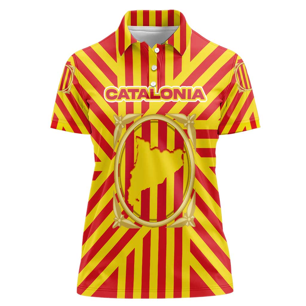 Catalonia Flag Women Polo Shirt Autonomous Community of Spain - Wonder Print Shop