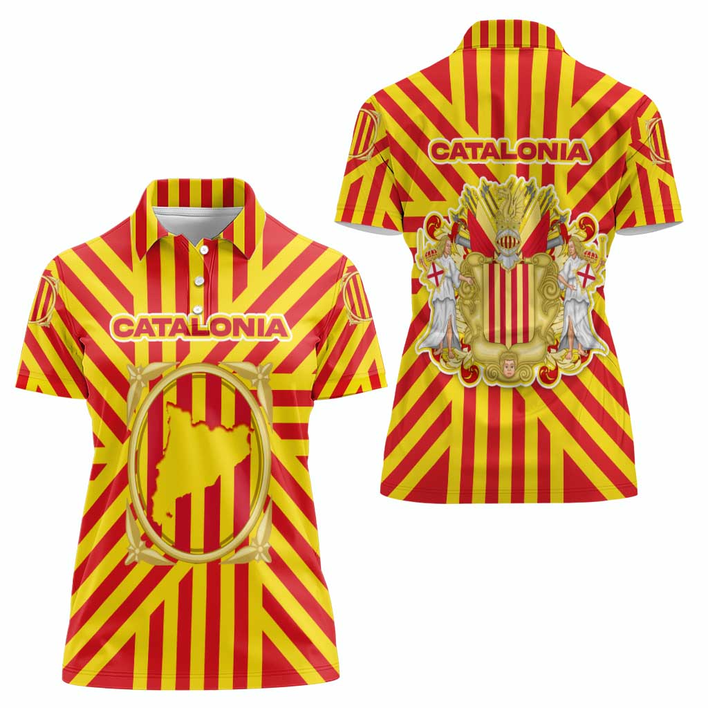 Catalonia Flag Women Polo Shirt Autonomous Community of Spain - Wonder Print Shop