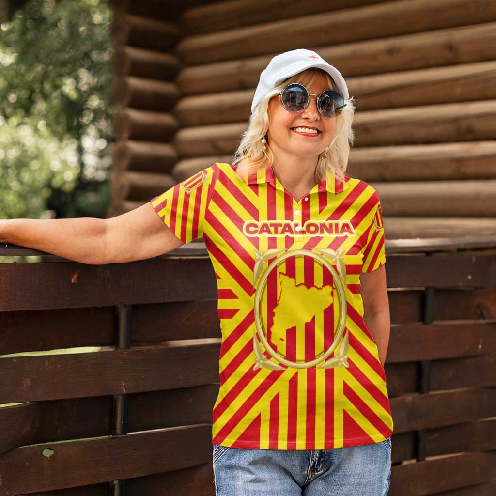 Catalonia Flag Women Polo Shirt Autonomous Community of Spain - Wonder Print Shop