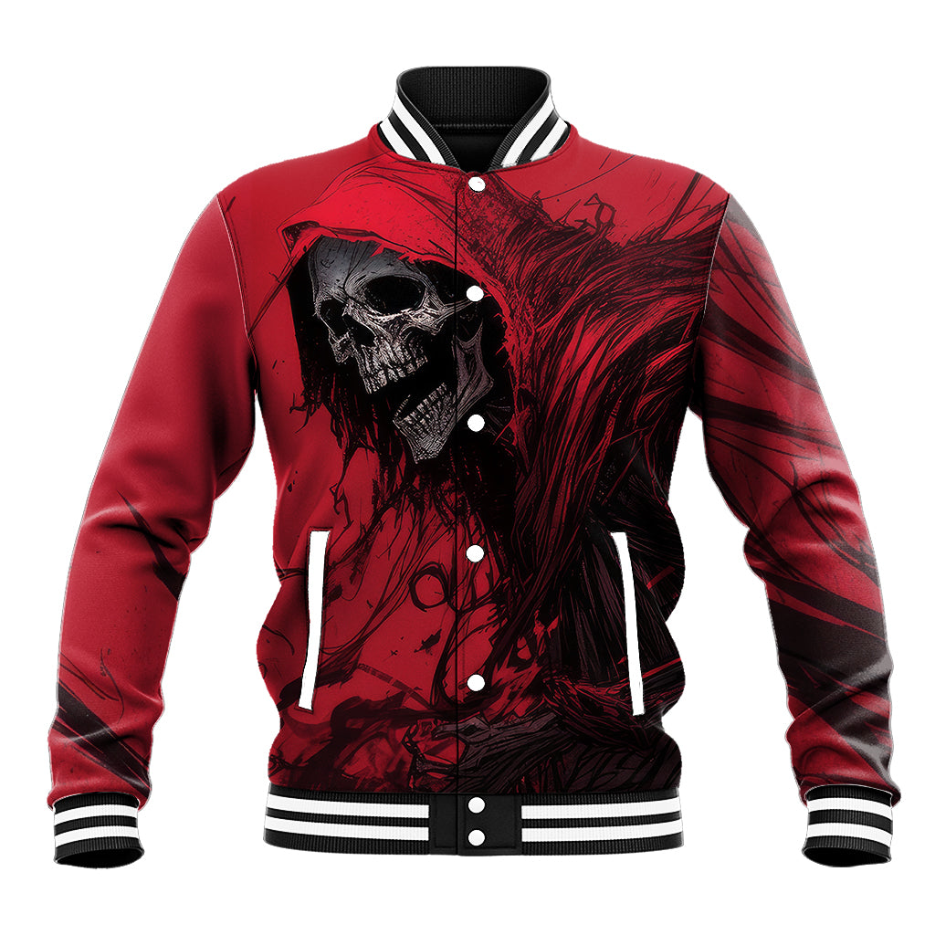 Skull Death Baseball Jacket Your Time - Wonder Print Shop