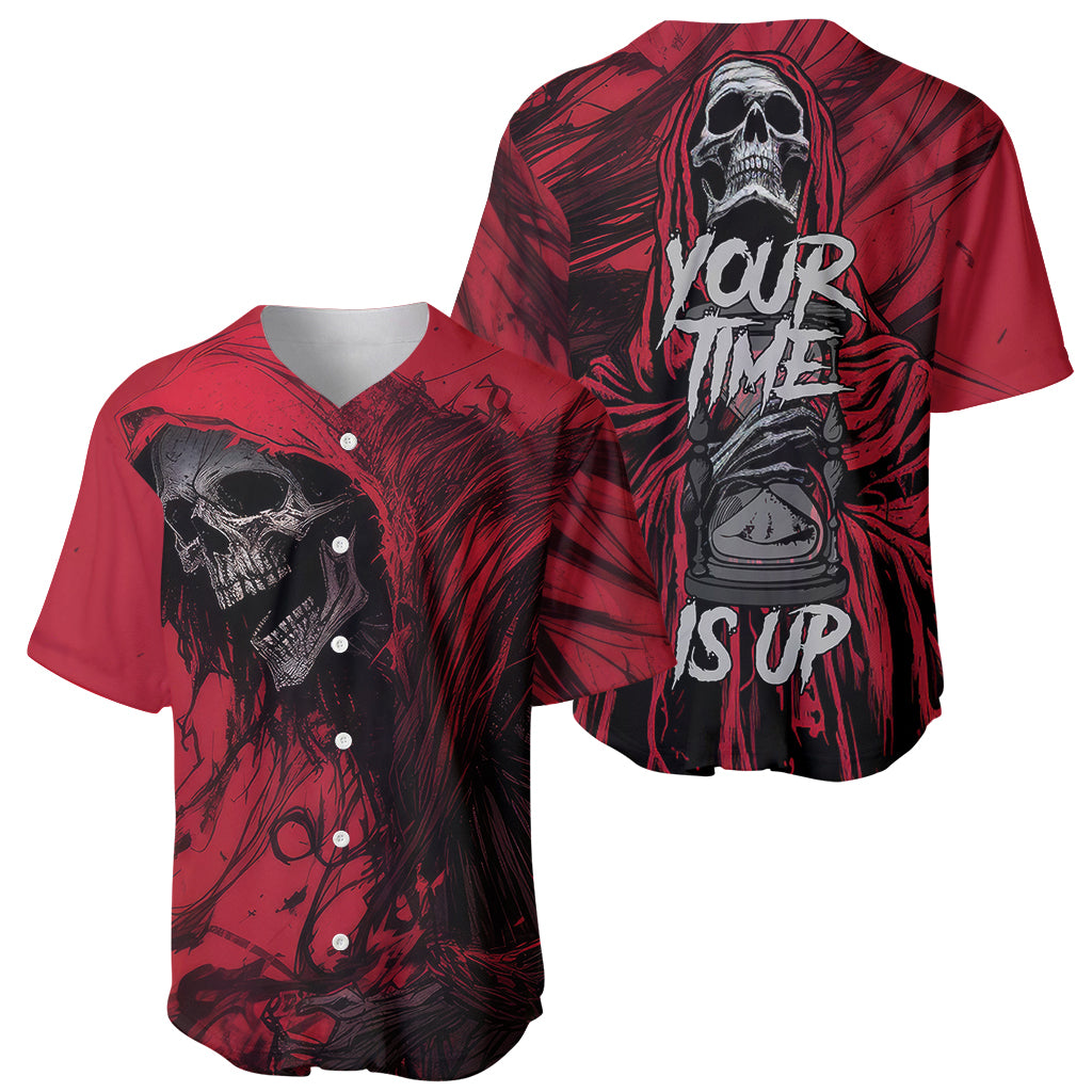 Skull Death Baseball Jersey Your Time - Wonder Print Shop