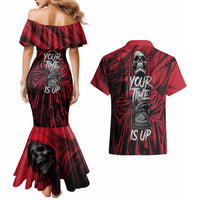 Skull Death Couples Matching Mermaid Dress and Hawaiian Shirt Your Time - Wonder Print Shop