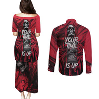 Skull Death Couples Matching Puletasi Dress and Long Sleeve Button Shirts Your Time - Wonder Print Shop