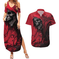 Skull Death Couples Matching Summer Maxi Dress and Hawaiian Shirt Your Time - Wonder Print Shop