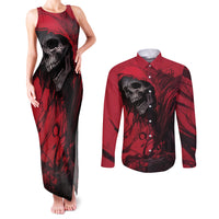Skull Death Couples Matching Tank Maxi Dress and Long Sleeve Button Shirts Your Time - Wonder Print Shop