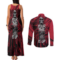 Skull Death Couples Matching Tank Maxi Dress and Long Sleeve Button Shirts Your Time - Wonder Print Shop