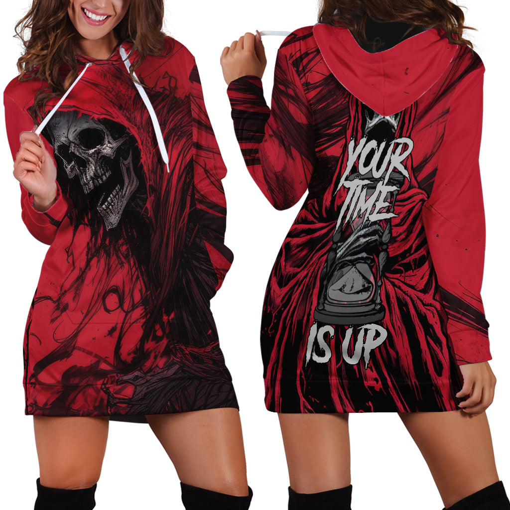 Skull Death Hoodie Dress Your Time - Wonder Print Shop