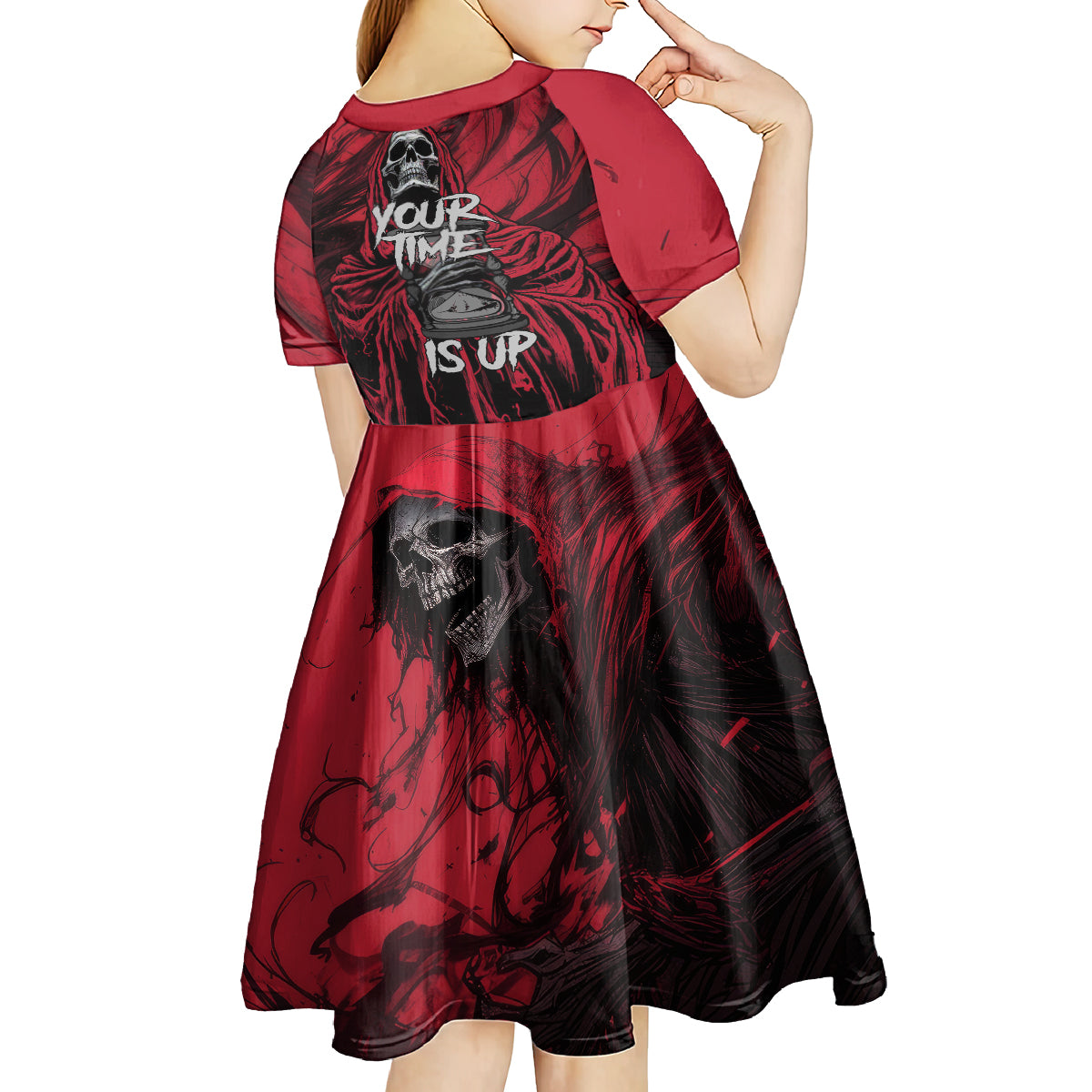 Skull Death Kid Short Sleeve Dress Your Time - Wonder Print Shop