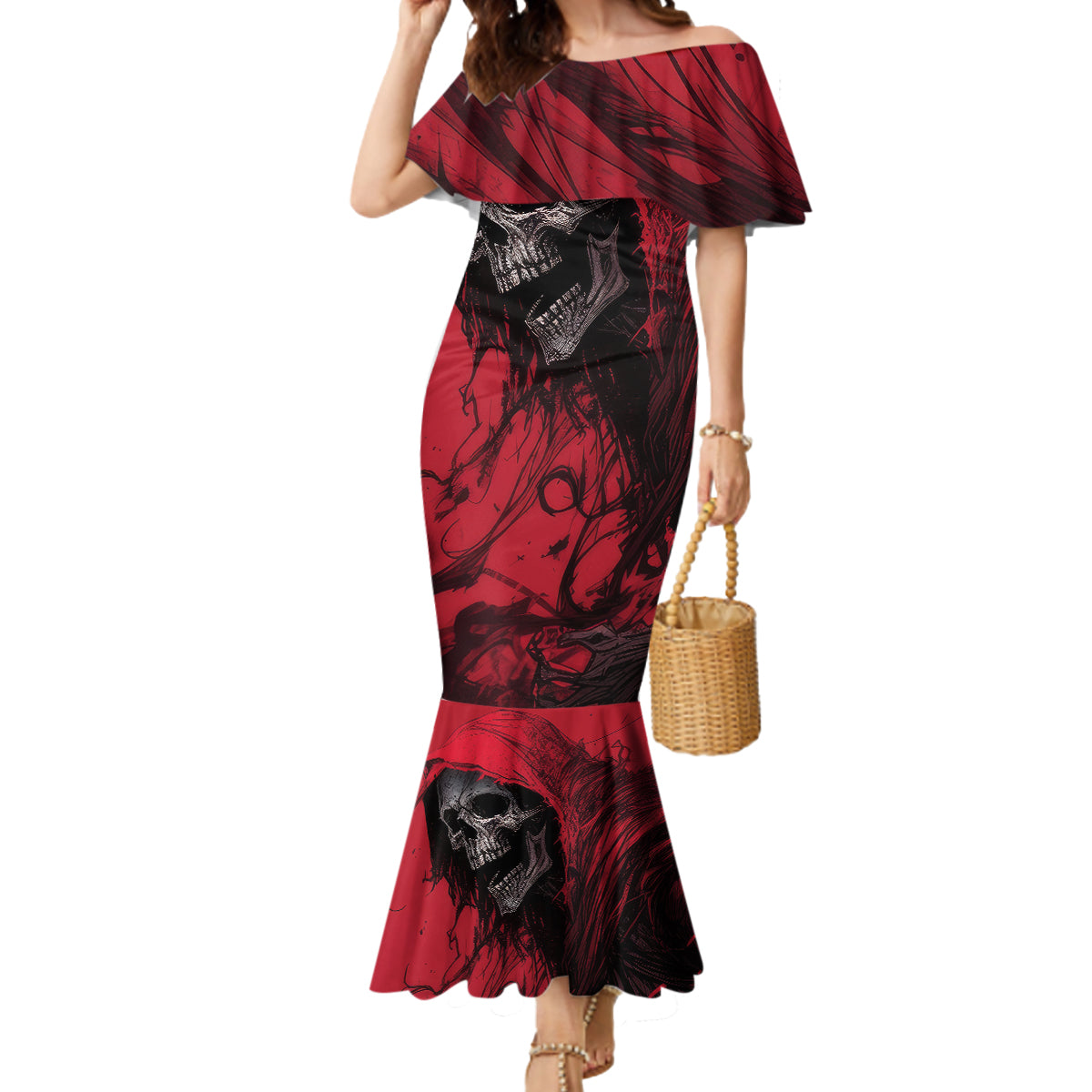 Skull Death Mermaid Dress Your Time - Wonder Print Shop
