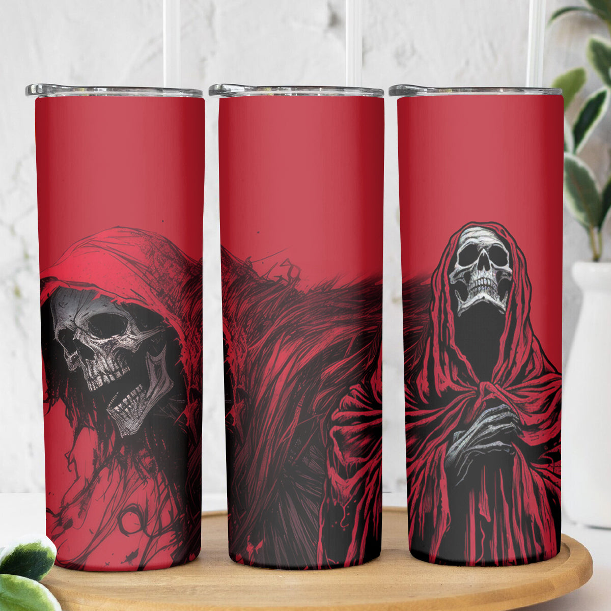 Skull Death Skinny Tumbler Your Time - Wonder Print Shop