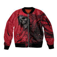 Skull Death Sleeve Zip Bomber Jacket Your Time - Wonder Print Shop